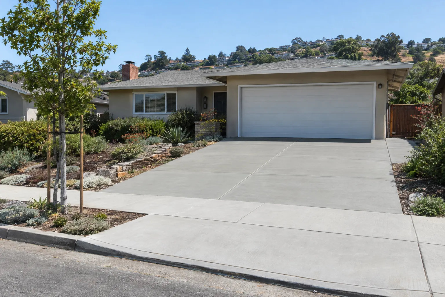 New concrete driveway at a home in Richmond, CA